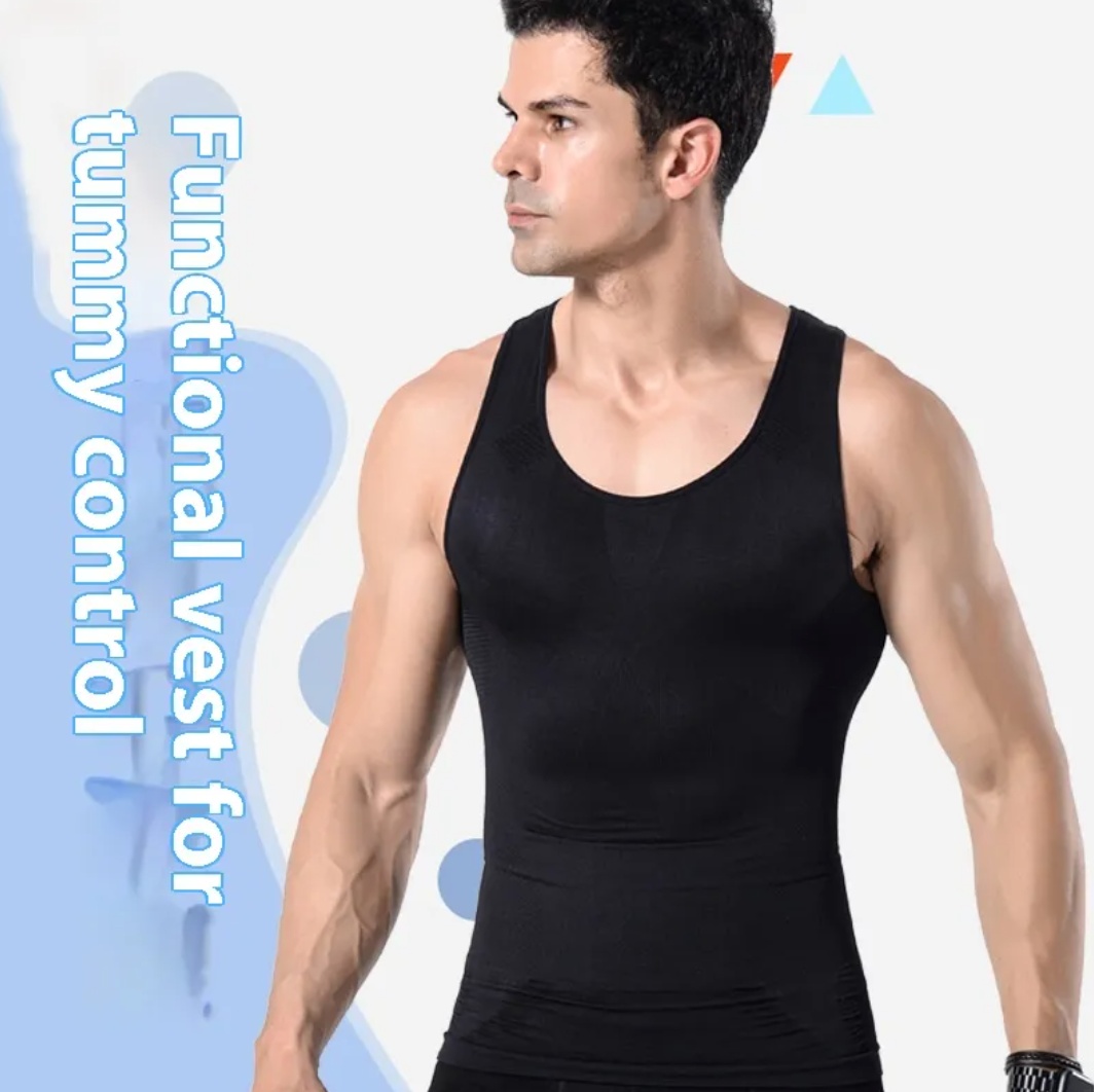 Men's Body Shaper Vest — Slimming Compression Tank for Belly Control & Posture