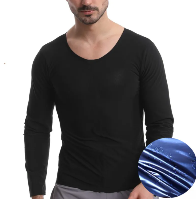 Men's Sauna Suit Compression Top — Sweat Enhancing Workout Shirt