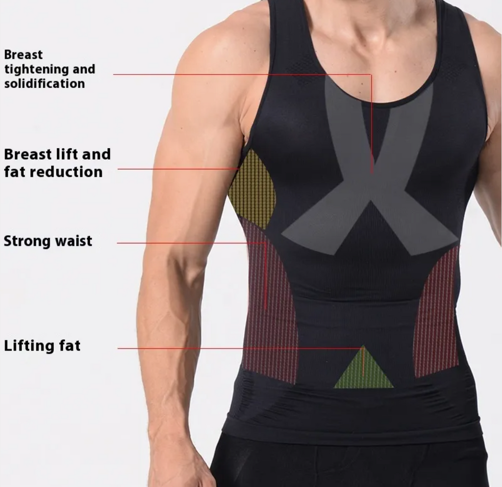 Men's Body Shaper Vest — Slimming Compression Tank for Belly Control & Posture