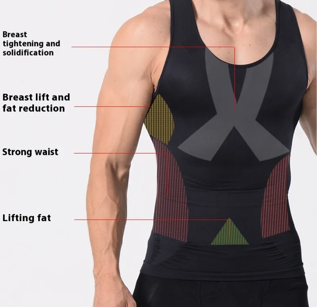 Men's Body Shaper Vest — Slimming Compression Tank for Belly Control & Posture