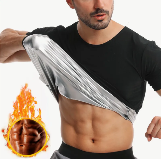 Men's Sauna Suit Compression Top — Sweat Enhancing Workout Shirt