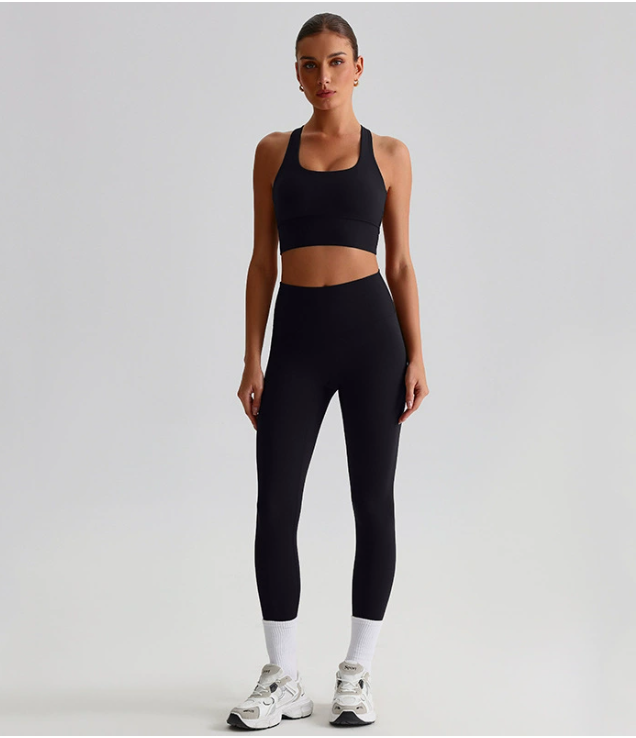 Seamless Backless Yoga Set — 2-Piece Sports Bra & High Waist Leggings