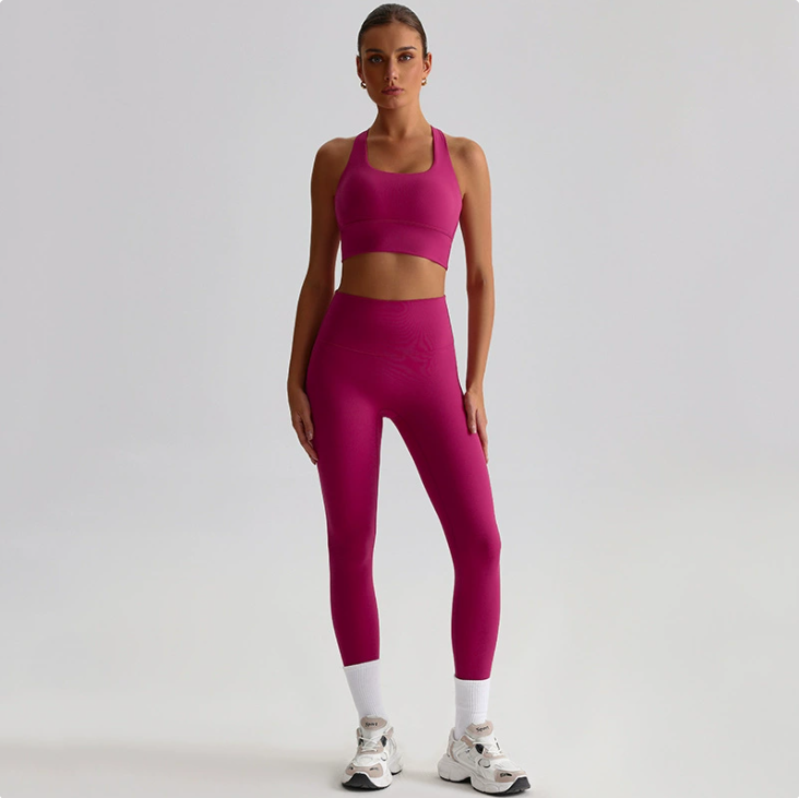 Seamless Backless Yoga Set — 2-Piece Sports Bra & High Waist Leggings