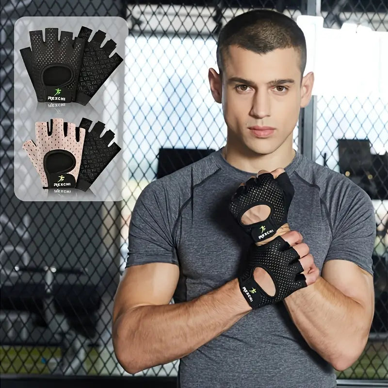Breathable Half Finger Fitness Gloves — Grip & Support for Training