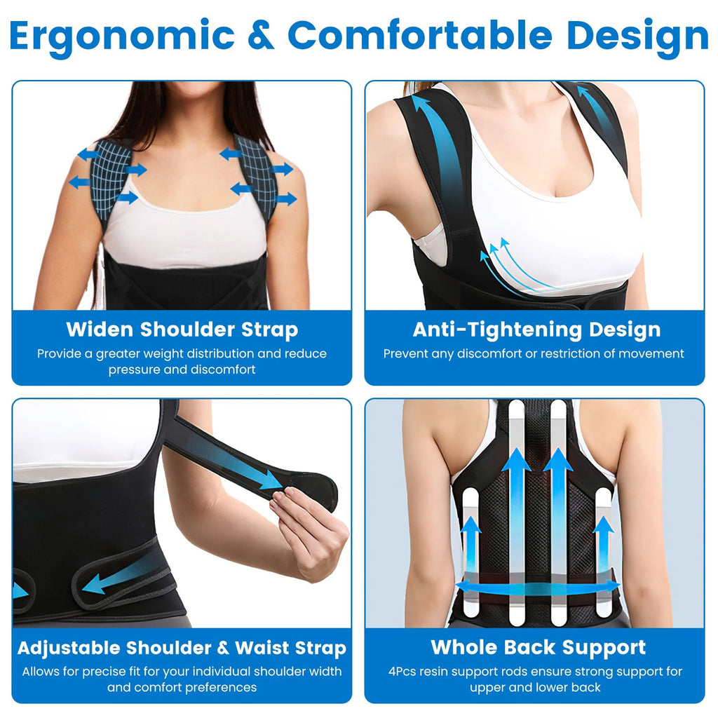 Posture Corrector Back Brace — Adjustable Support for Men & Women
