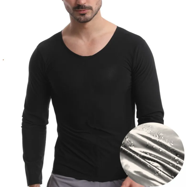 Men's Sauna Suit Compression Top — Sweat Enhancing Workout Shirt