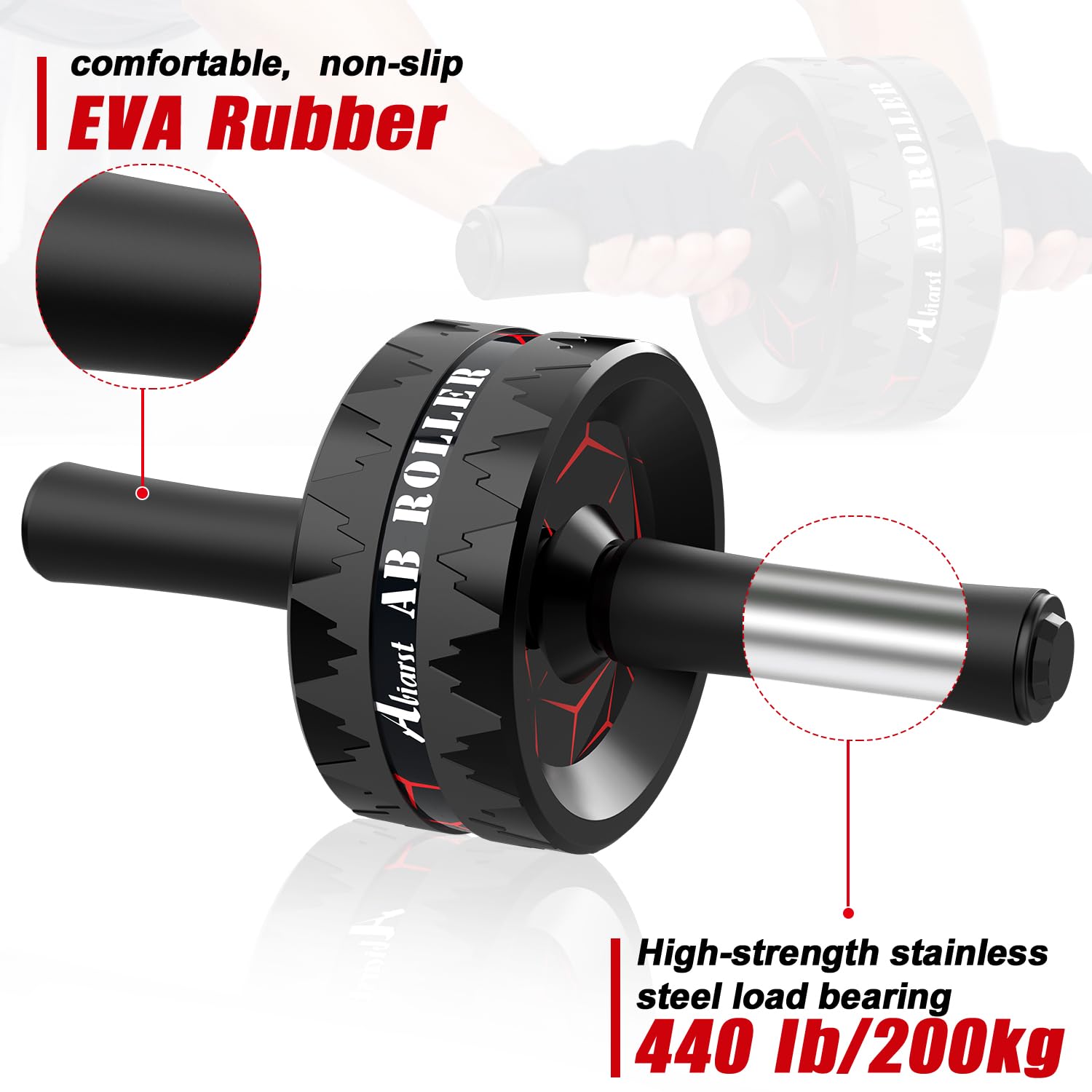 Ab Roller Wheel with Knee Pad | Core & Abdominal Strength Training | Home Gym