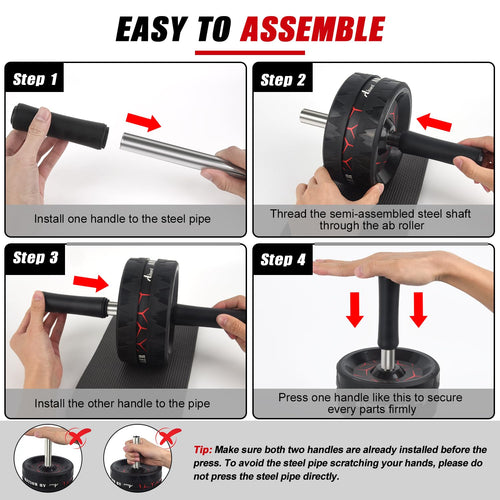 Ab Roller Wheel with Knee Pad | Core & Abdominal Strength Training | Home Gym