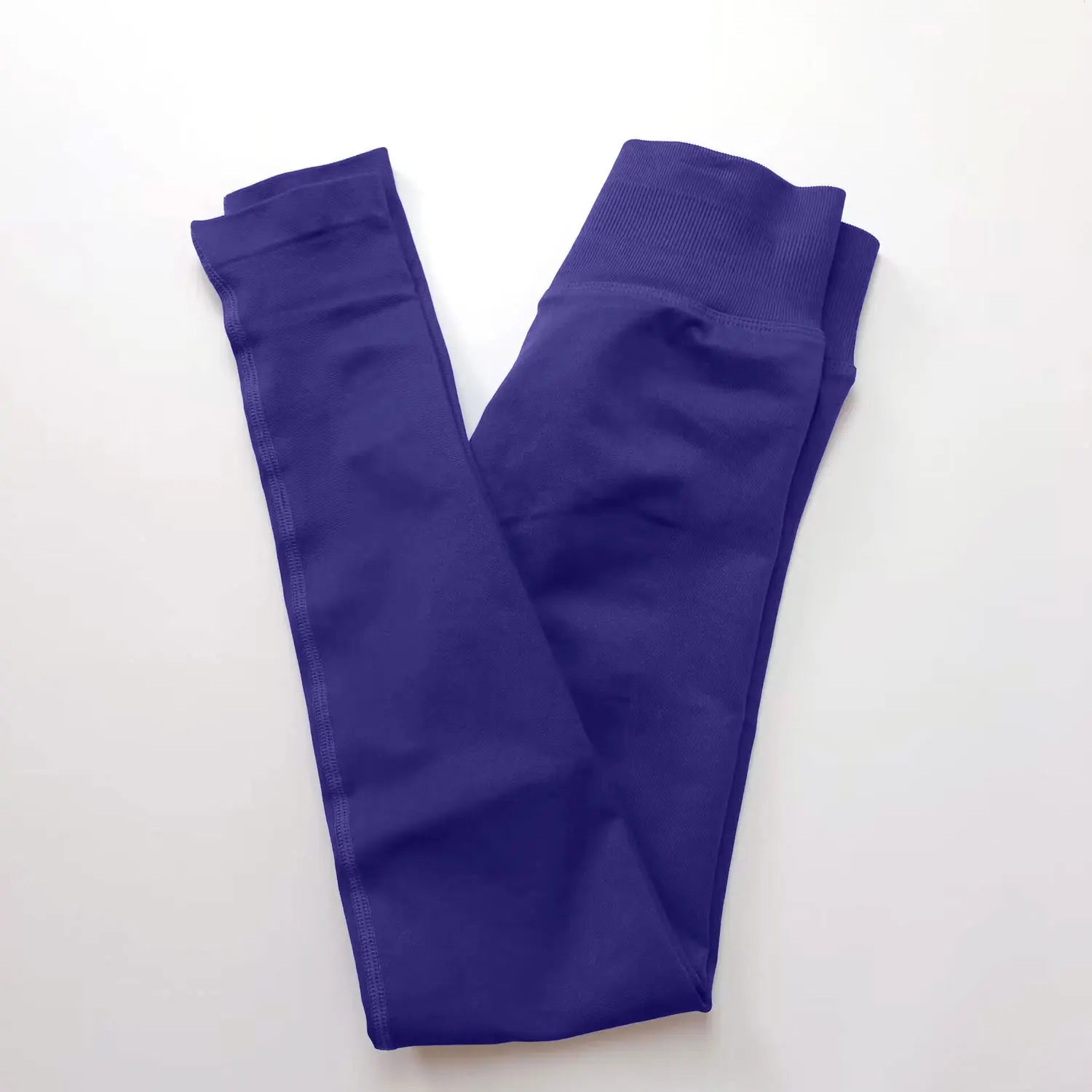Seamless High Waist Workout Leggings — Squat Proof, Scrunch Butt, 4-Way Stretch