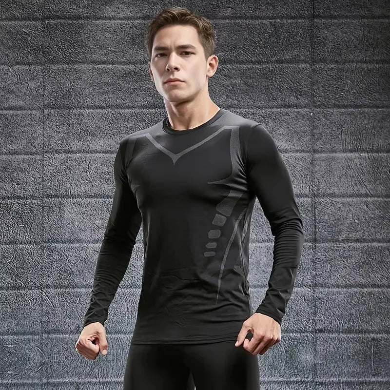 Men's Compression Athletic T-Shirt — Moisture-Wicking Muscle Support Training Top
