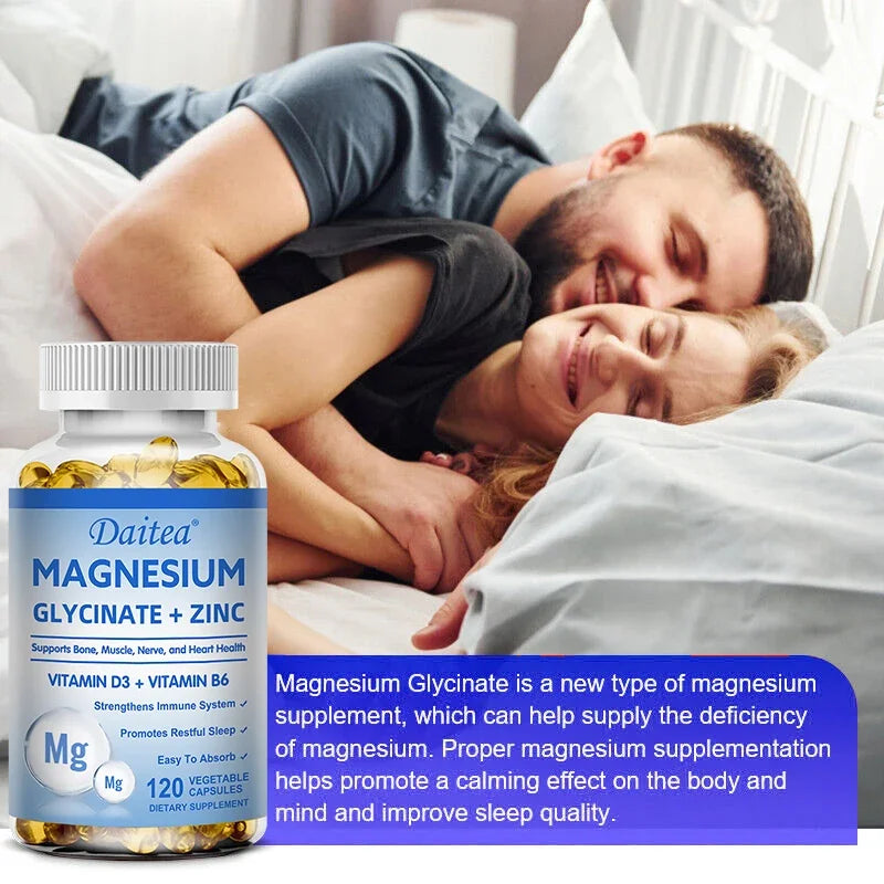 Magnesium Glycinate + Zinc Capsules — Muscle, Nerve, Joint & Heart Health Support