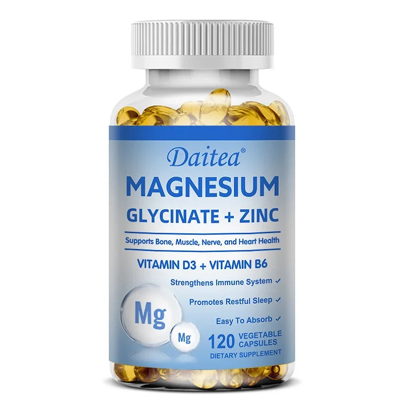 Magnesium Glycinate + Zinc Capsules — Muscle, Nerve, Joint & Heart Health Support