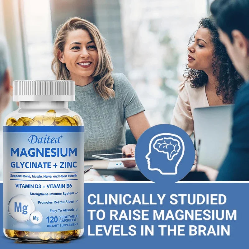 Magnesium Glycinate + Zinc Capsules — Muscle, Nerve, Joint & Heart Health Support