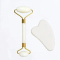 Jade Face Roller & Gua Sha Set — Natural Stone Facial Massage & Skin Lifting Tool