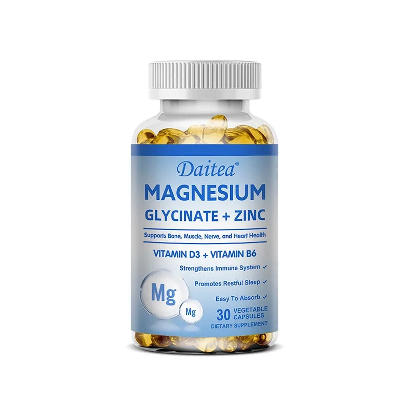 Magnesium Glycinate + Zinc Capsules — Muscle, Nerve, Joint & Heart Health Support