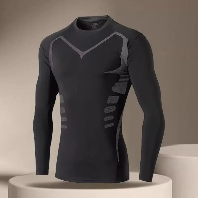 Men's Compression Athletic T-Shirt — Moisture-Wicking Muscle Support Training Top