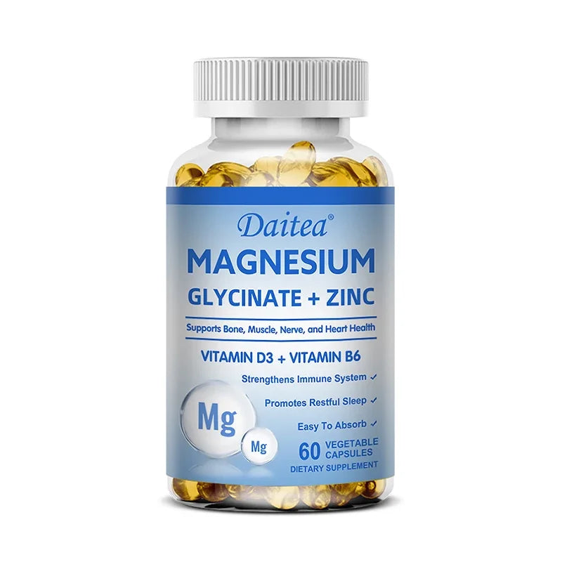 Magnesium Glycinate + Zinc Capsules — Muscle, Nerve, Joint & Heart Health Support
