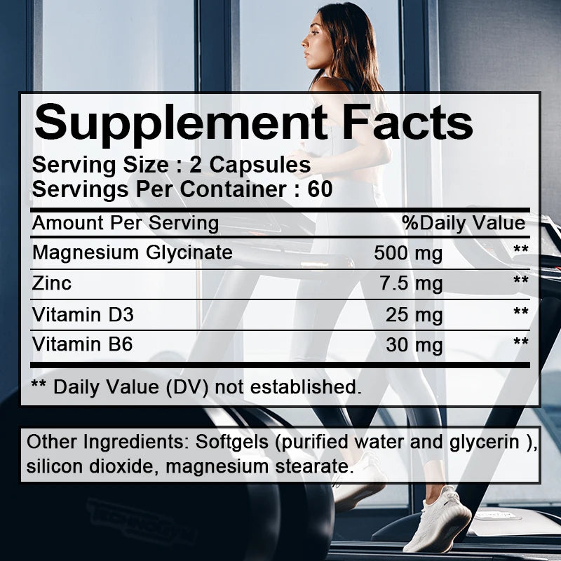 Magnesium Glycinate + Zinc Capsules — Muscle, Nerve, Joint & Heart Health Support