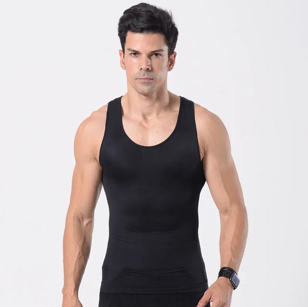 Men's Body Shaper Vest — Slimming Compression Tank for Belly Control & Posture