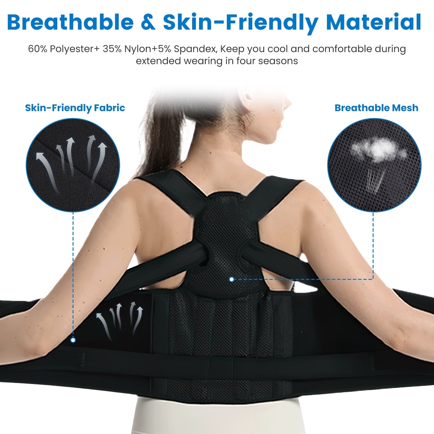 Posture Corrector Back Brace — Adjustable Support for Men & Women