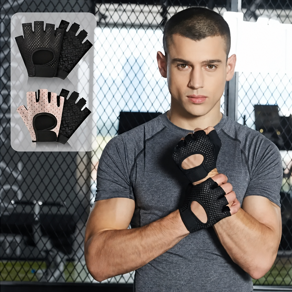 Breathable Half Finger Fitness Gloves — Grip & Support for Training