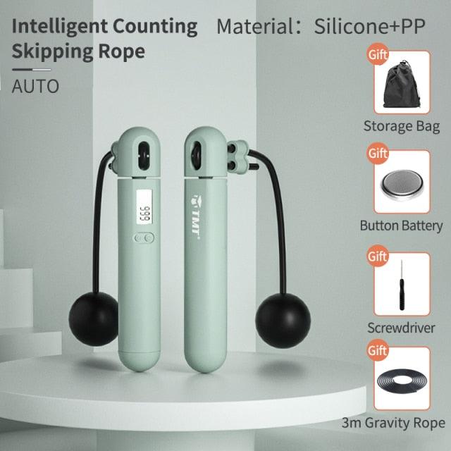 Smart Digital Jump Rope — Adjustable Length, Calorie Counter, Weighted Handle Option