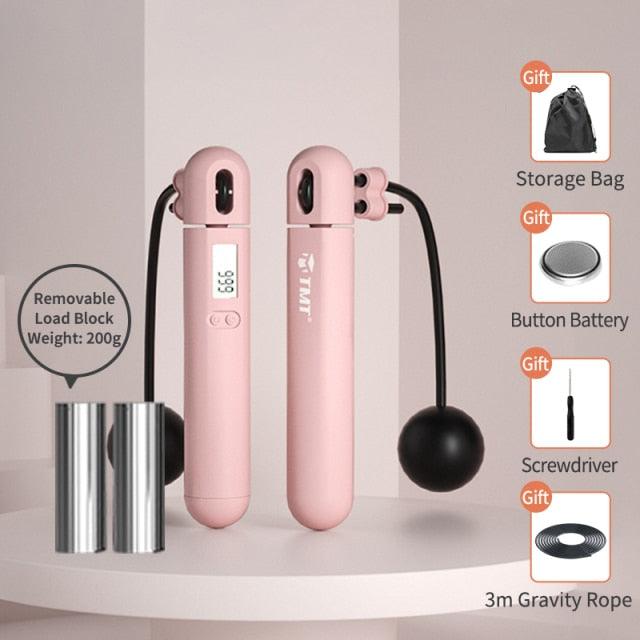 Smart Digital Jump Rope — Adjustable Length, Calorie Counter, Weighted Handle Option